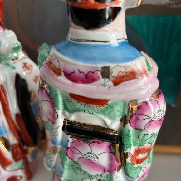 Vintage Chinese Porcelain Figurine of All three Lucky Gods - Picture 9 of 16